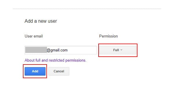 Add a new user to google search console
