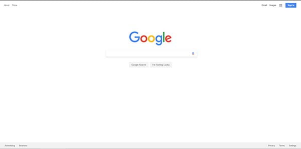 Screenshot of Google Homepage Screenshot of Google Homepage