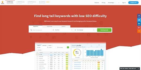 KWFinder - Keyword research and analysis tool 