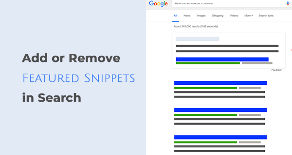 How to add or remove featured snippets in search