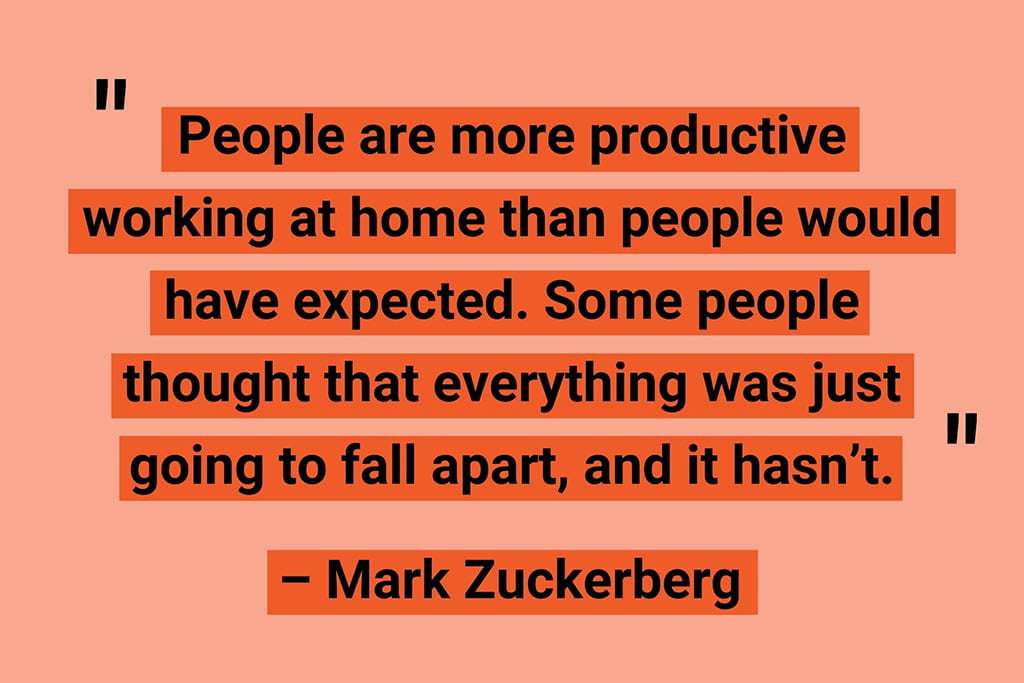 Remote work quote from Mark Zuckerberg 