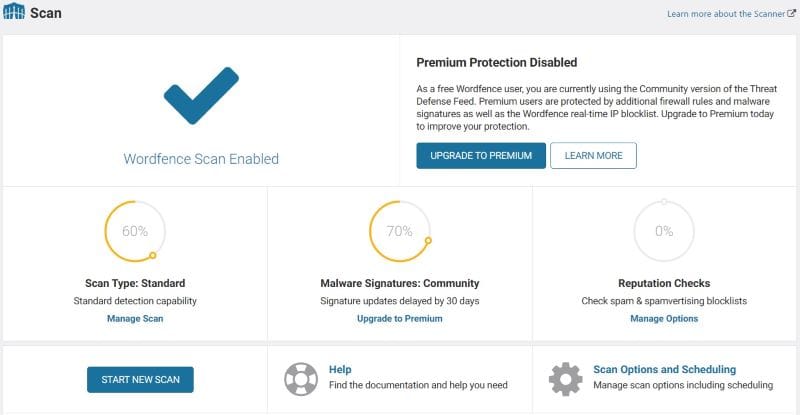 wordfence malware scan worfence scan